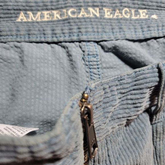 American‎ Eagle corduroy Mini skirt grey blue front zip size 0 - Picture 3 of 4